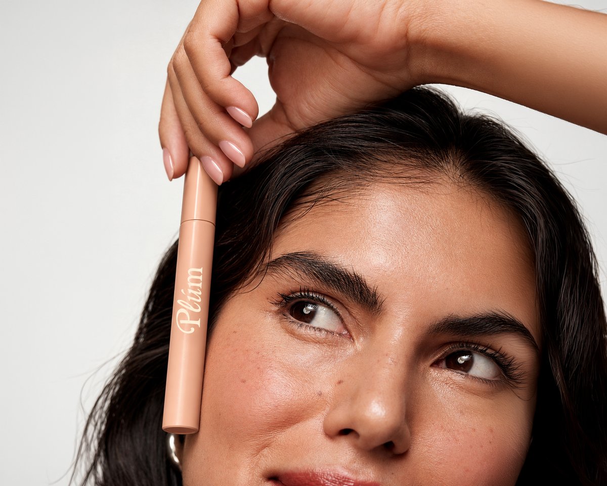 Woman holding a Plum nail pen